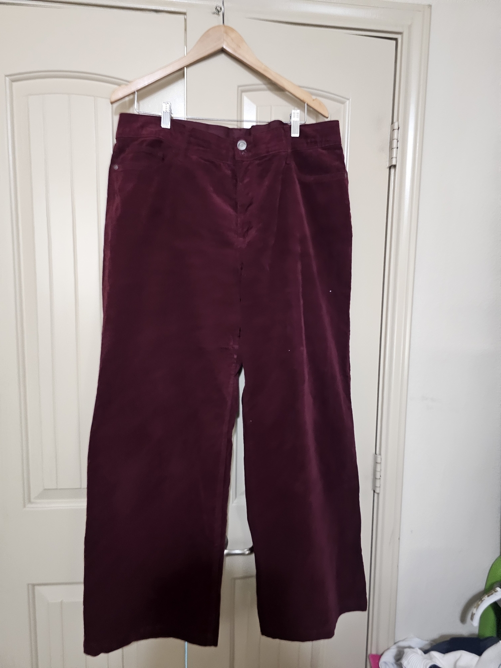 St. John's Bay Wide-Leg Corduroy Jeans in Burgundy